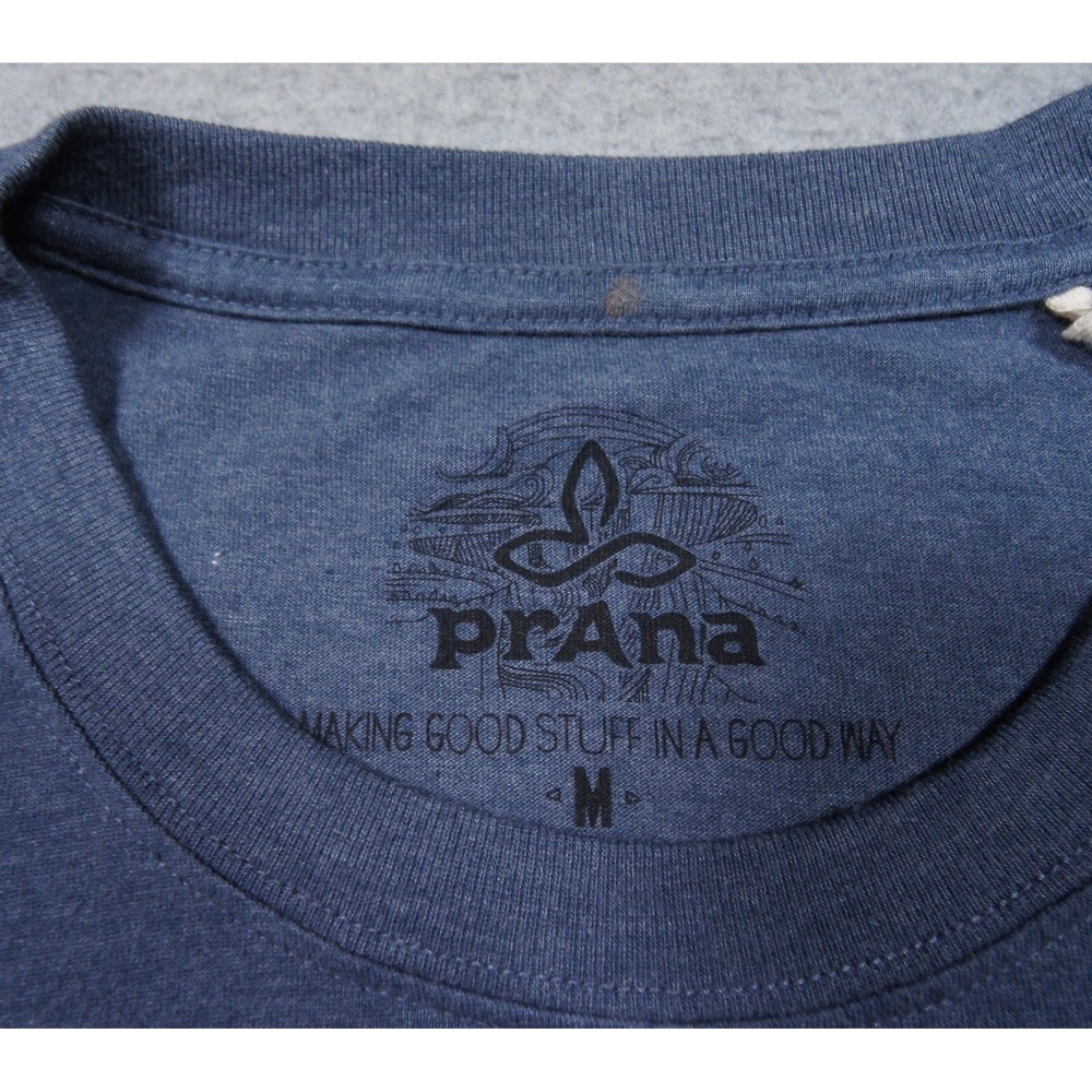 Prana Shirt Mens Medium Blue Graphic Tee Short Sleeve Crewneck Outdoors NEW - Picture 7 of 11